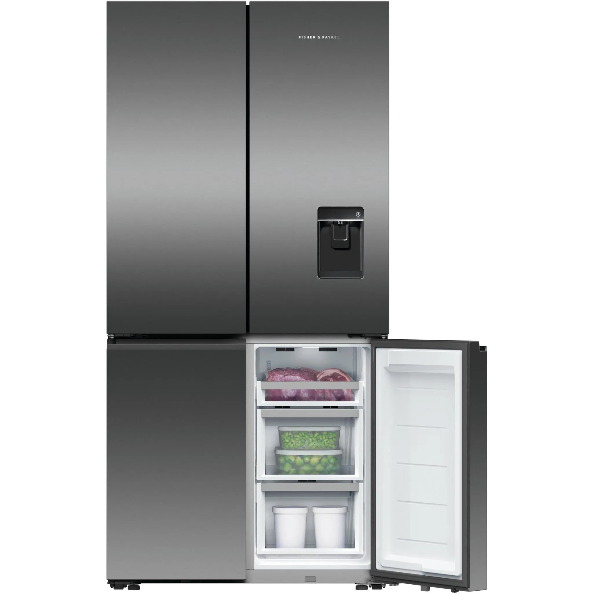 Fisher & Paykel RF730QNUVB1 690L Quad Door Ice & Water Fridge (Black Stainless Steel)