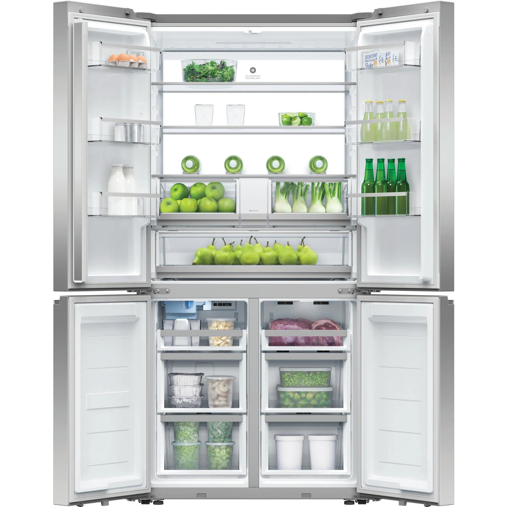 Fisher & Paykel RF730QNUVX1 690L Quad Door Ice & Water Fridge (Stainless Steel)