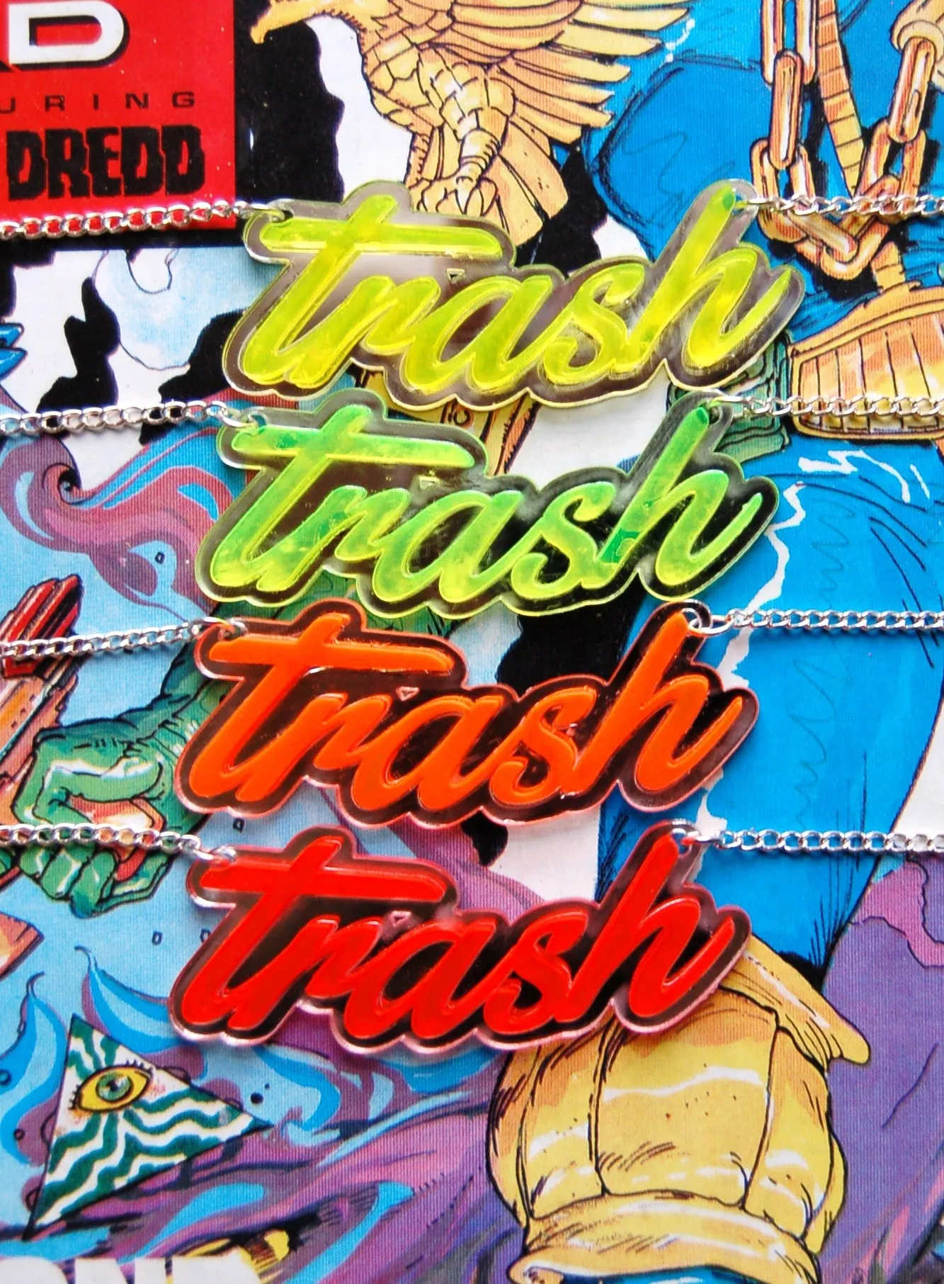 Fluorescent Trash Necklaces