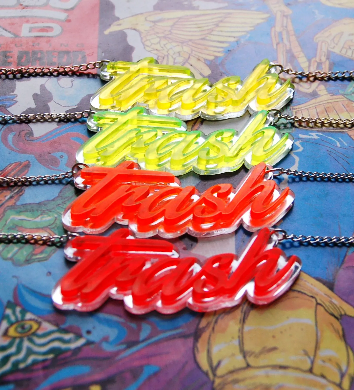 Fluorescent Trash Necklaces