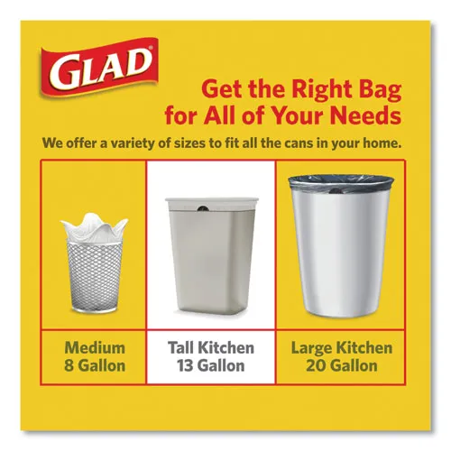 Forceflexplus Odorshield Tall Kitchen Drawstring Trash Bags, 13 Gal, 0.72 Mil, 23.75" X 25.38", White, 120/box