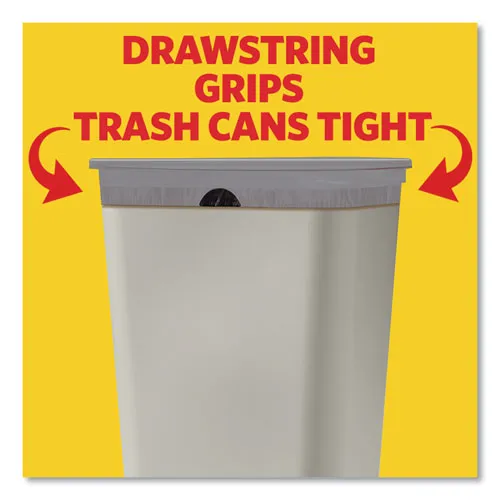 Forceflexplus Odorshield Tall Kitchen Drawstring Trash Bags, 13 Gal, 0.72 Mil, 23.75" X 25.38", White, 120/box