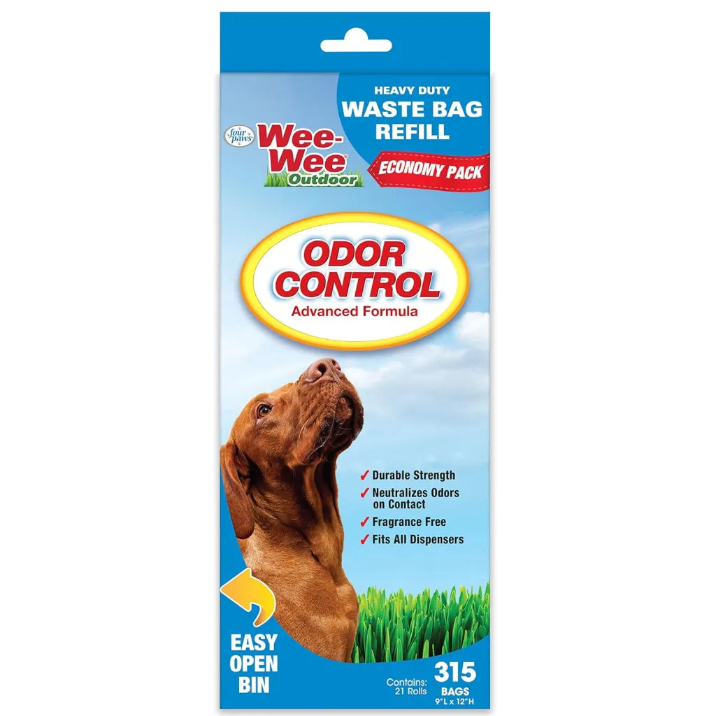 Four Paws Wee-Wee Outdoor Odor Control Heavy Duty Waste Bags Refill Rolls For Dogs (315 bags)
