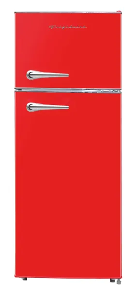 Frigidaire EFR786-RED EFR786 Retro Apartment Size Refrigerator with Top Freezer-2 Door Fridge with 7.5 Cu Ft of Storage Capacity, Adjustable Spill-Proof Shelves, Door & Crisper Bins, Red