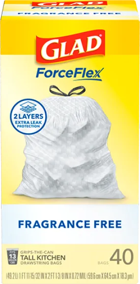 Glad Kitchen ForceFlex Bags Fragrance Free