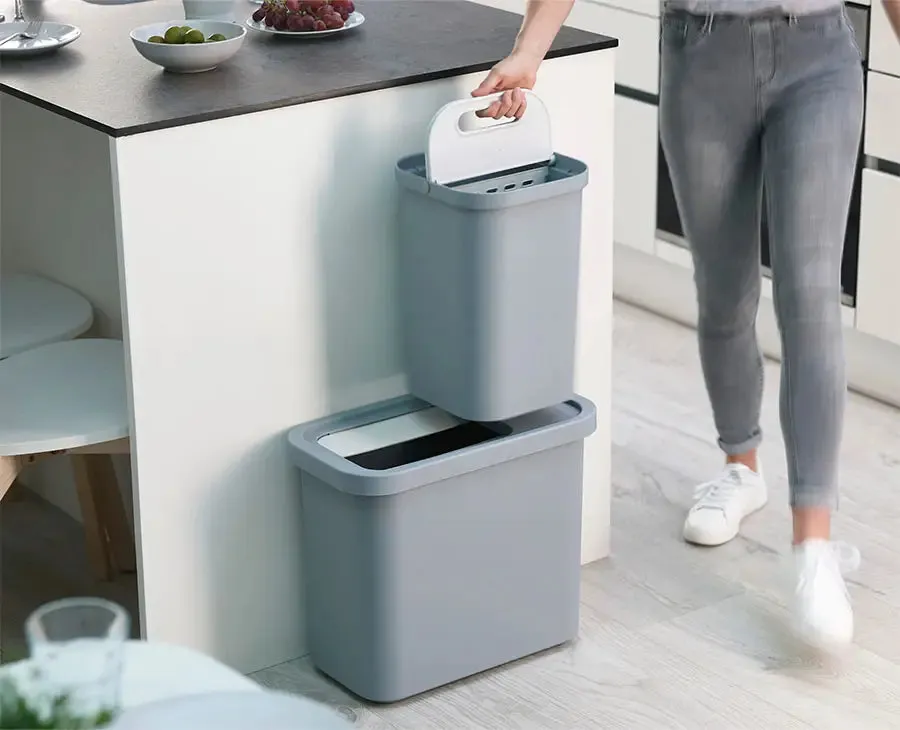 GoRecycle 46L Light Blue Recycling Collector & Caddy Set