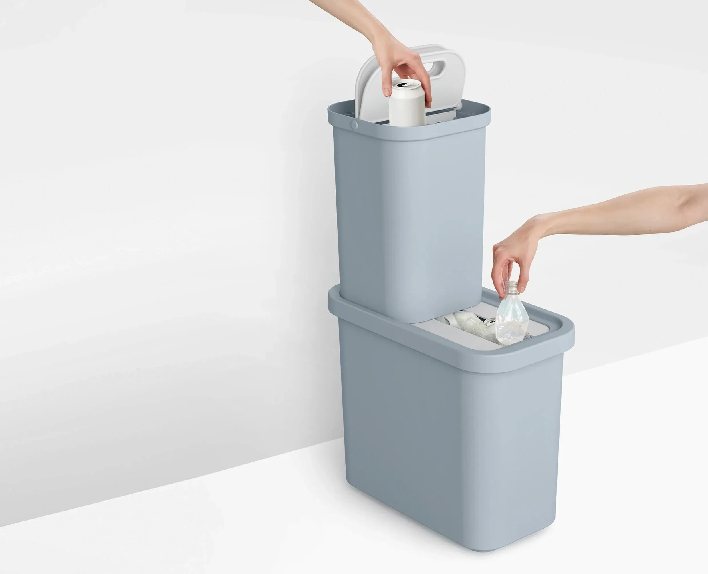 GoRecycle 46L Light Blue Recycling Collector & Caddy Set