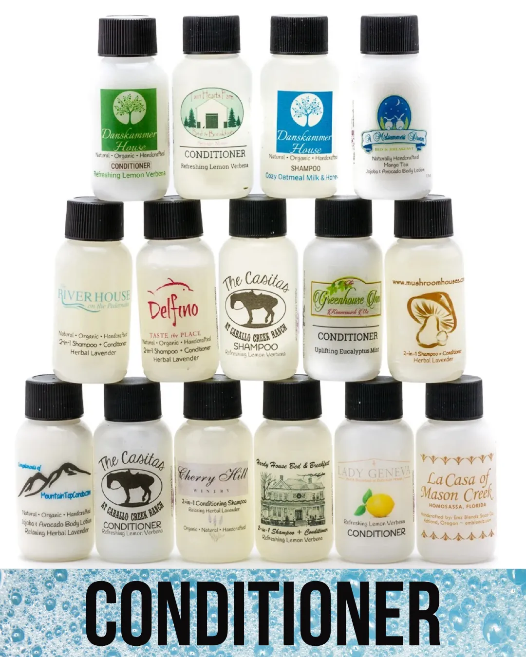 Guest Conditioner | Handmade Natural Boutique Hotel, B&B, Inn Guest Travel-size Amenity Creamy Hair Conditioner