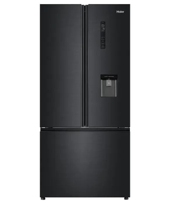 Haier 489L 600 Series French Door Refrigerator Freezer with Water Dispenser Black