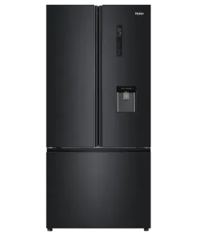 Haier 489L 600 Series French Door Refrigerator Freezer with Water Dispenser Black