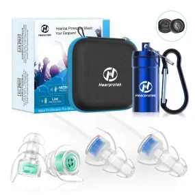 Hearprotek Musicians -  2 High Fidelity Concert Ear Plugs with Cord- 3 filters(17dB 20dB 26dB)- Soft Silicone Reusable Music Earplugs