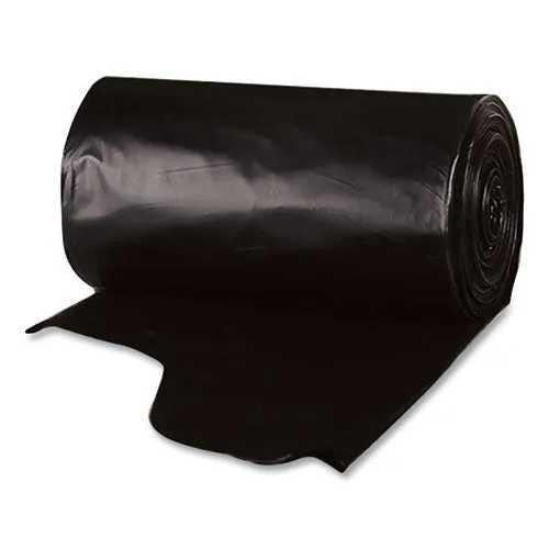 Heavy-duty Low-density Wing Tie Contractor Bags, 55 Gal, 3 Mil, 35.75 X 53.88, Black, 15 Bags/roll, 4 Rolls/carton