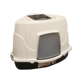 Here Kitty Hooded Easy Scoop Corner Litter Pan