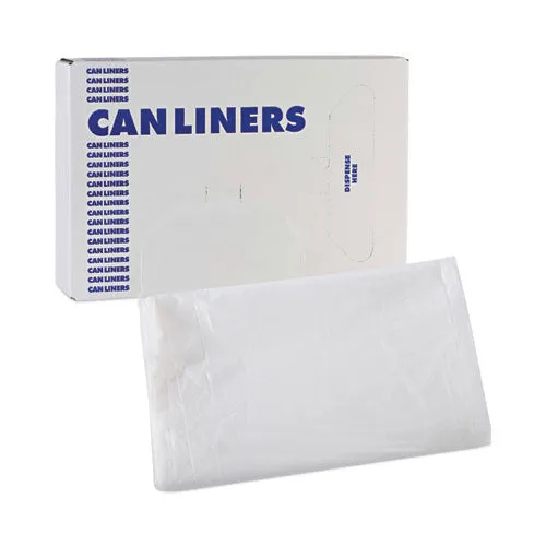 High Density Industrial Can Liners Flat Pack, 33 Gal, 16 Mic, 33 X 40, Natural, 200/carton