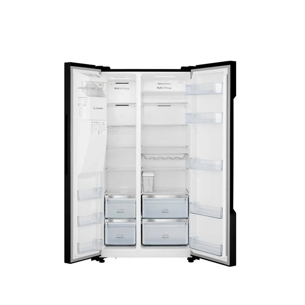 Hisense RS694N4TBF 91cm Frost Free American Style Fridge Freezer  Black