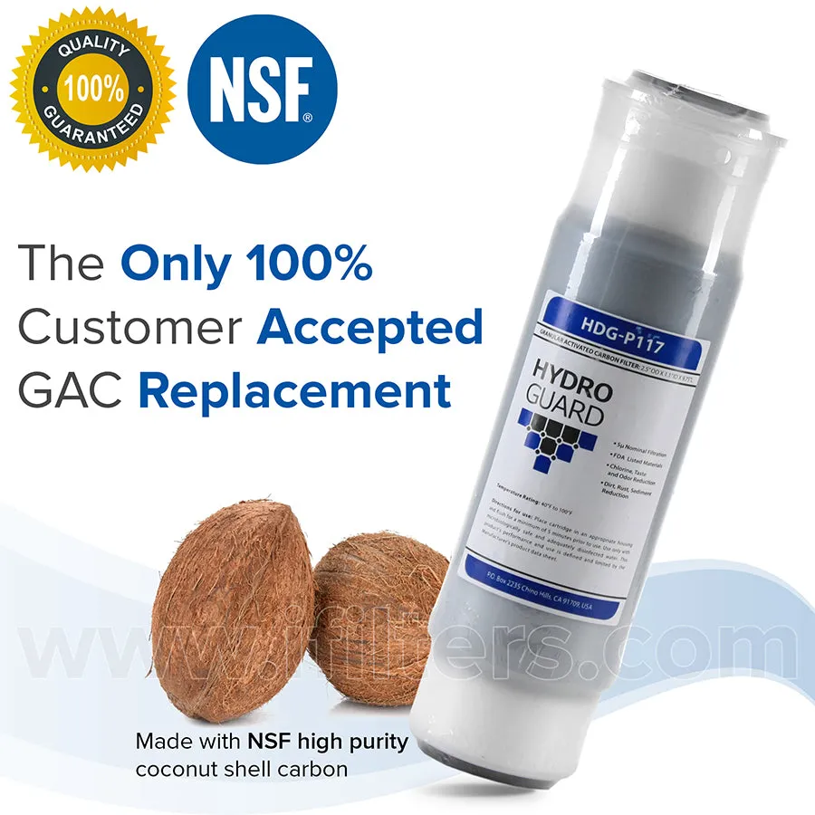 Hydro Guard HDG-P117 Premium GAC Water Filter Cartridge (6 Pack) - Interchangeable with AP117