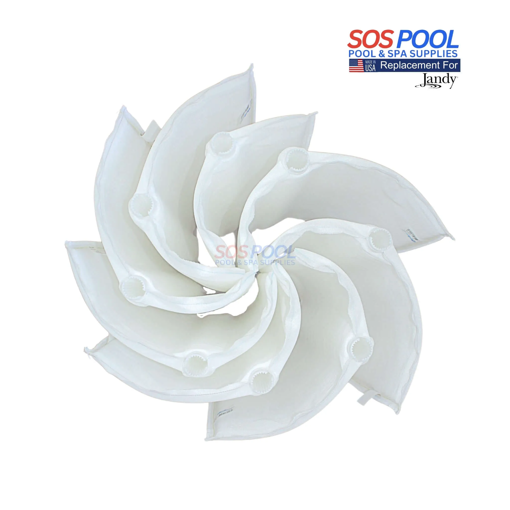 Jandy DEV Series 60 sq. ft DE Filter Replacement Grids | 7 Large & 1 Partial | Made in USA | FS-2005