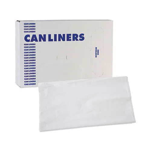 Linear Low Density Industrial Can Liners, 56 Gal, 0.9 Mil, 43 X 47, White, 100/carton