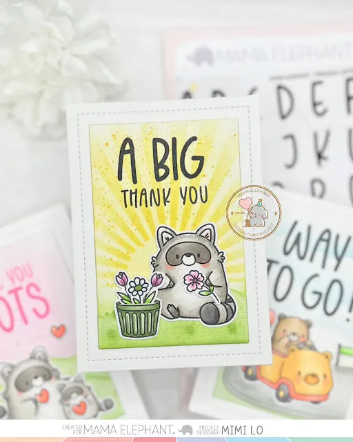 MAMA ELEPHANT: Playful Raccoons | Stamp and Creative Cuts Bundle