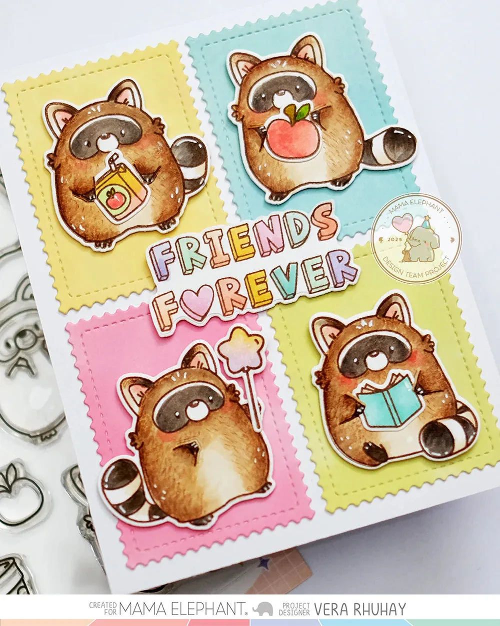 MAMA ELEPHANT: Playful Raccoons | Stamp and Creative Cuts Bundle