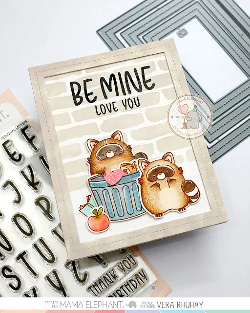 MAMA ELEPHANT: Playful Raccoons | Stamp and Creative Cuts Bundle