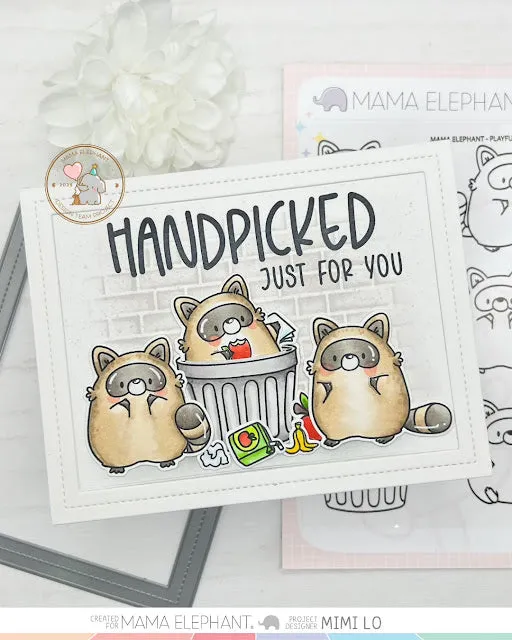 MAMA ELEPHANT: Playful Raccoons | Stamp and Creative Cuts Bundle