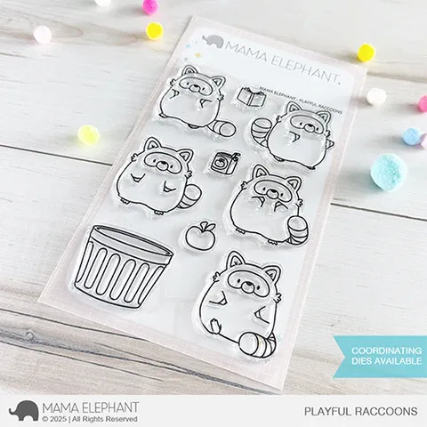 MAMA ELEPHANT: Playful Raccoons | Stamp and Creative Cuts Bundle