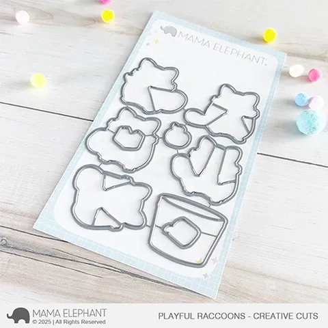MAMA ELEPHANT: Playful Raccoons | Stamp and Creative Cuts Bundle