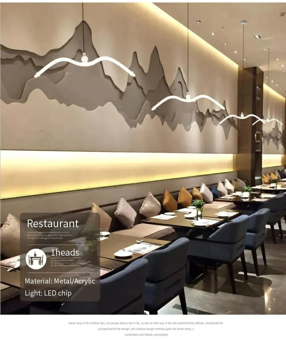 Modern LED Pendant Light For Living Room/Dining White Pendant Lamp For Coffee House Bedroom Suspension Acrylic Seagull Lighting