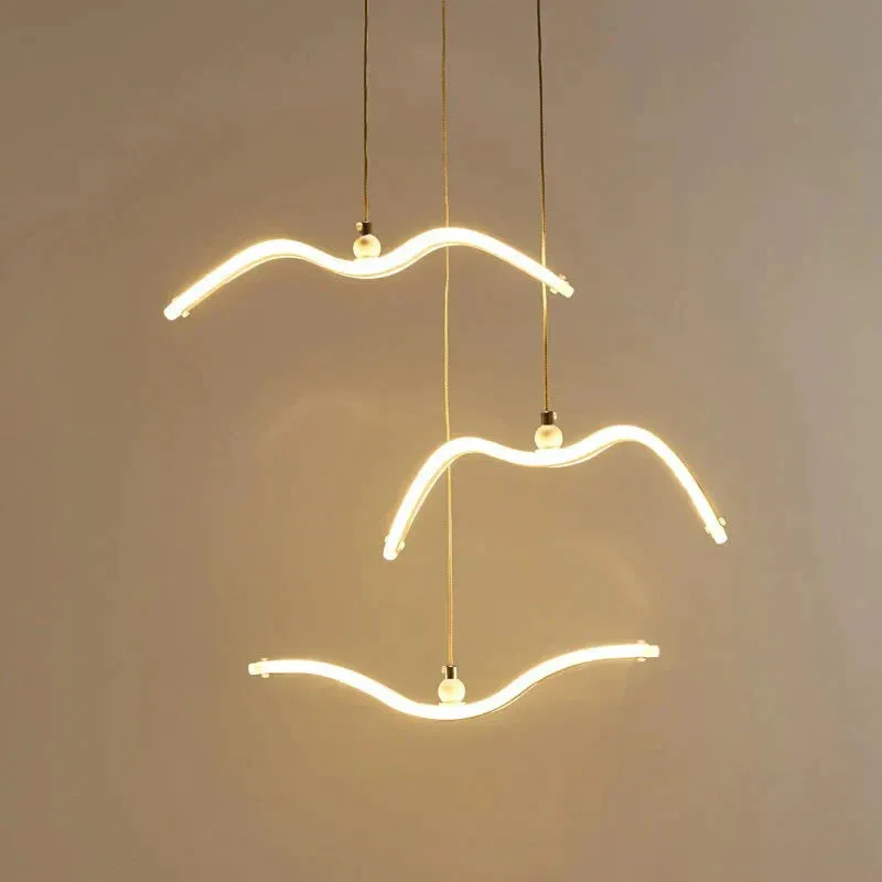 Modern LED Pendant Light For Living Room/Dining White Pendant Lamp For Coffee House Bedroom Suspension Acrylic Seagull Lighting