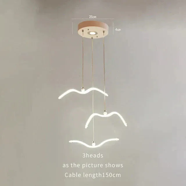 Modern LED Pendant Light For Living Room/Dining White Pendant Lamp For Coffee House Bedroom Suspension Acrylic Seagull Lighting
