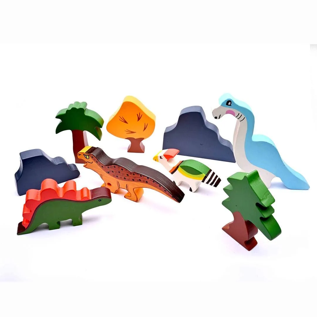 Nesta Toys Dinosaur World Wooden Set - Wooden Toy for Ages 1 