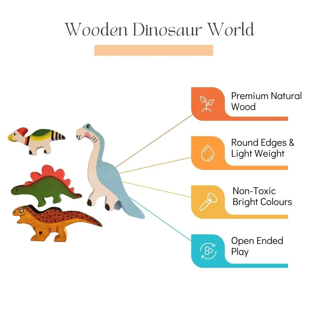 Nesta Toys Dinosaur World Wooden Set - Wooden Toy for Ages 1 