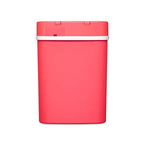 Ninestars DZT-12-5RS Bedroom or Bathroom Automatic Touchless Infrared Motion Sensor Trash Can, 3 Gal 12 L, ABS Plastic (Rectangular, Rose) Trashcan