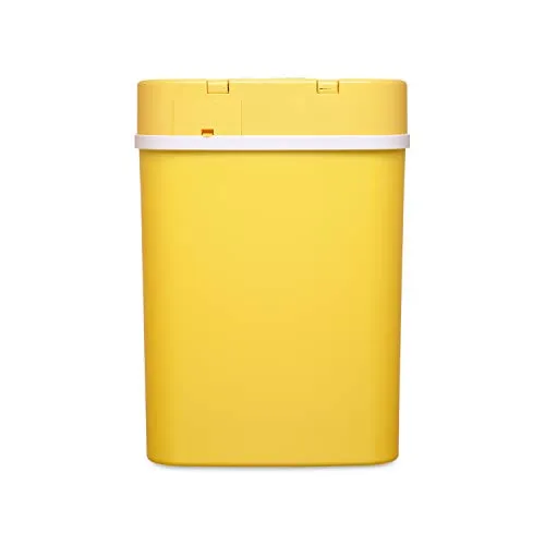 Ninestars DZT-12-5YL Bedroom or Bathroom Automatic Touchless Infrared Motion Sensor Trash Can, 3 Gal 12 L, ABS Plastic (Rectangular, Yellow) Trashcan