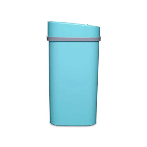 Ninestars, Teal Blue DZT-12-5TB Bedroom or Bathroom Automatic Touchless Infrared Motion Sensor Trash Can, 3 Gal 12 L, ABS Plastic (Rectangular, Trashcan