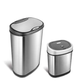 Ninestars Touchless Motion Sensor Trash Can Set
