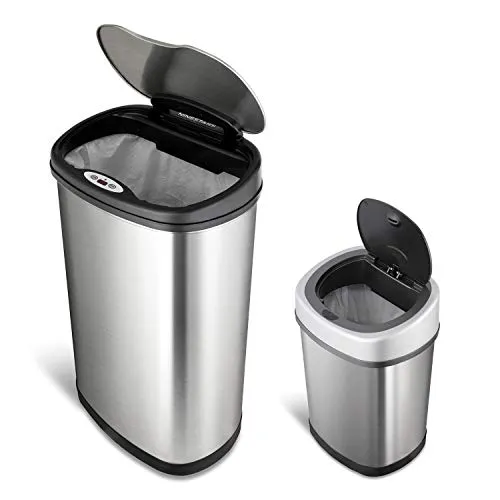 Ninestars Touchless Motion Sensor Trash Can Set