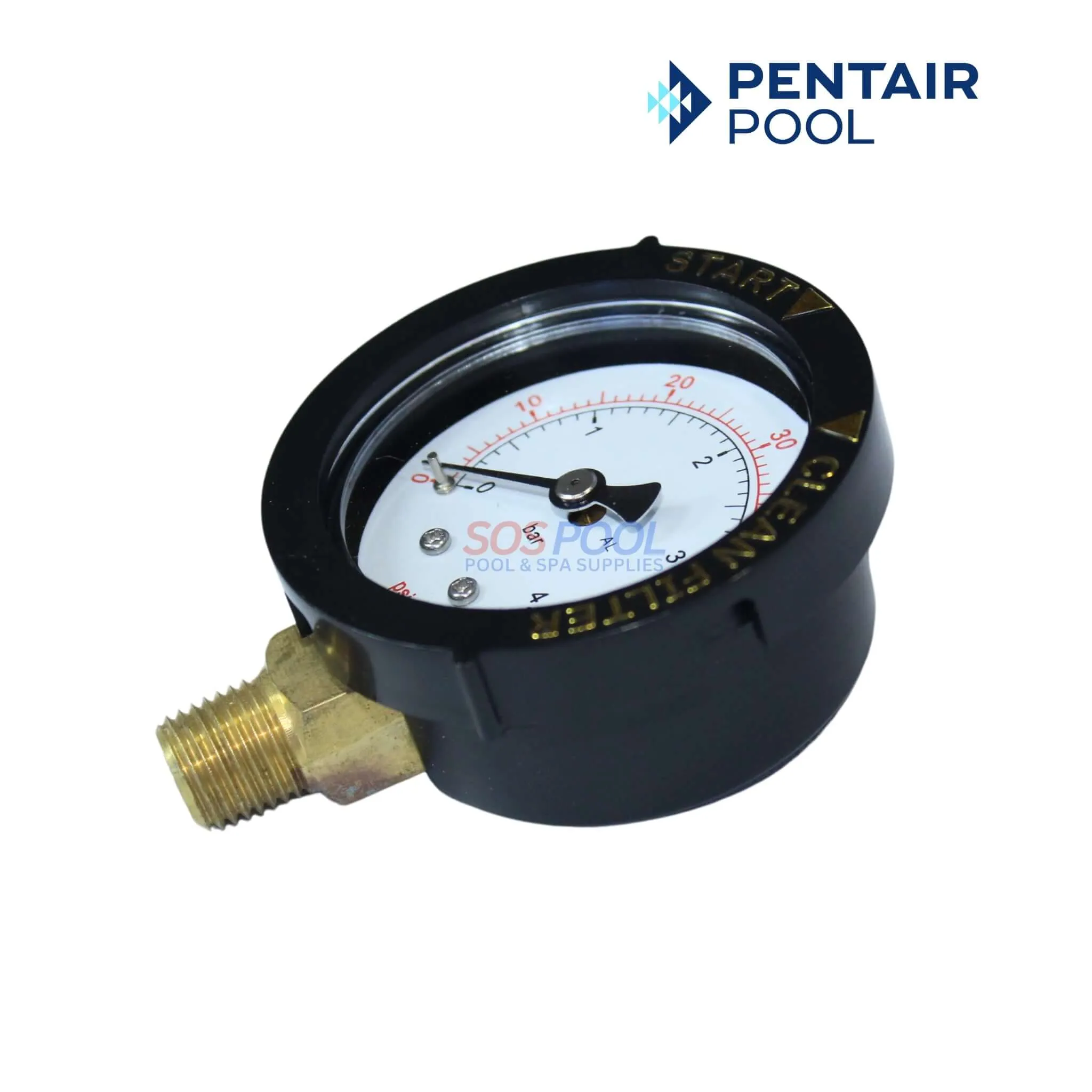 Pentair Clean and Clear Filter Pressure Gauge Replacement | 0-60 PSI |  1/4 inch Top Mount | 190058