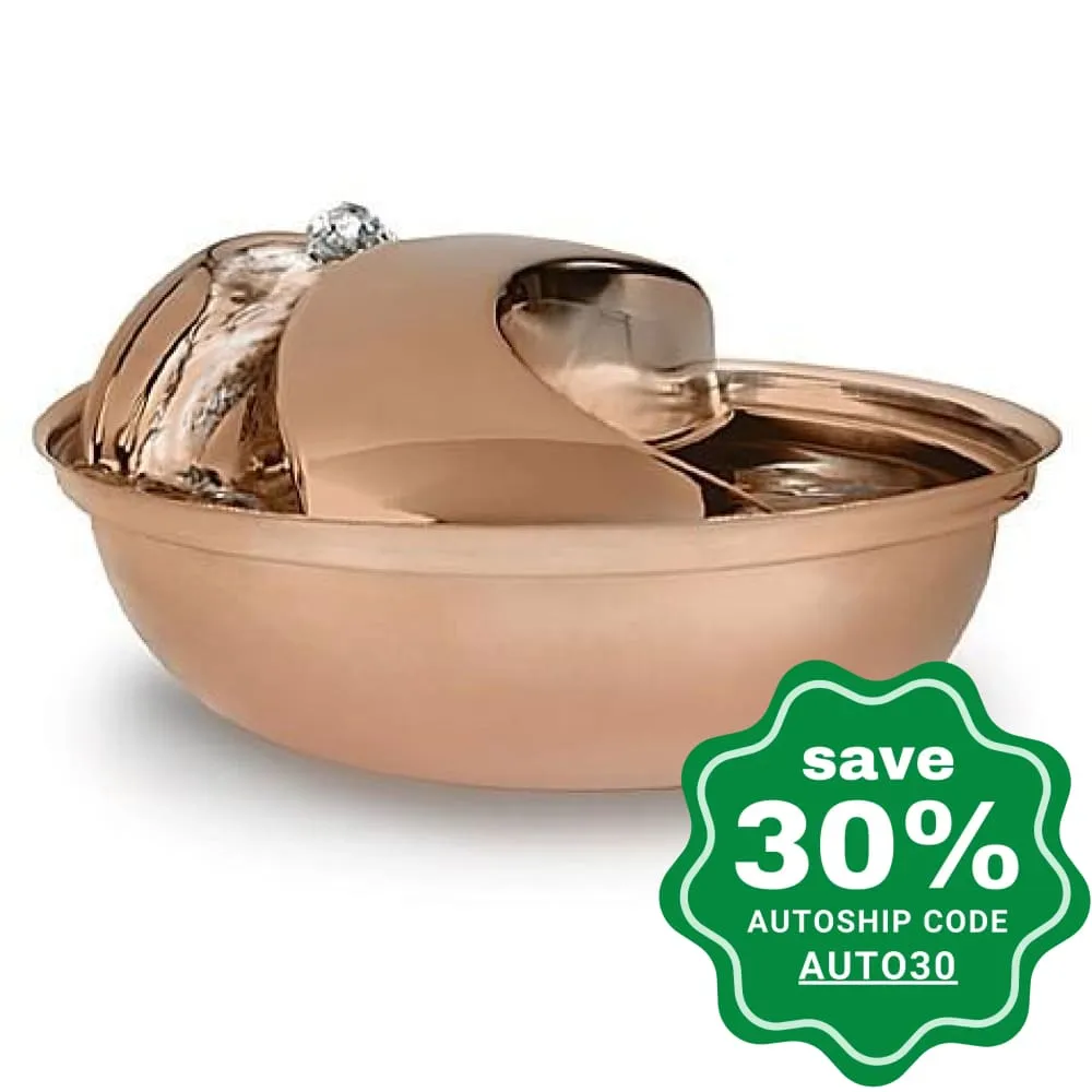 Pioneer Pet - Drinking Fountain - Stainless Steel - Raindrop - Rose Gold - 60OZ