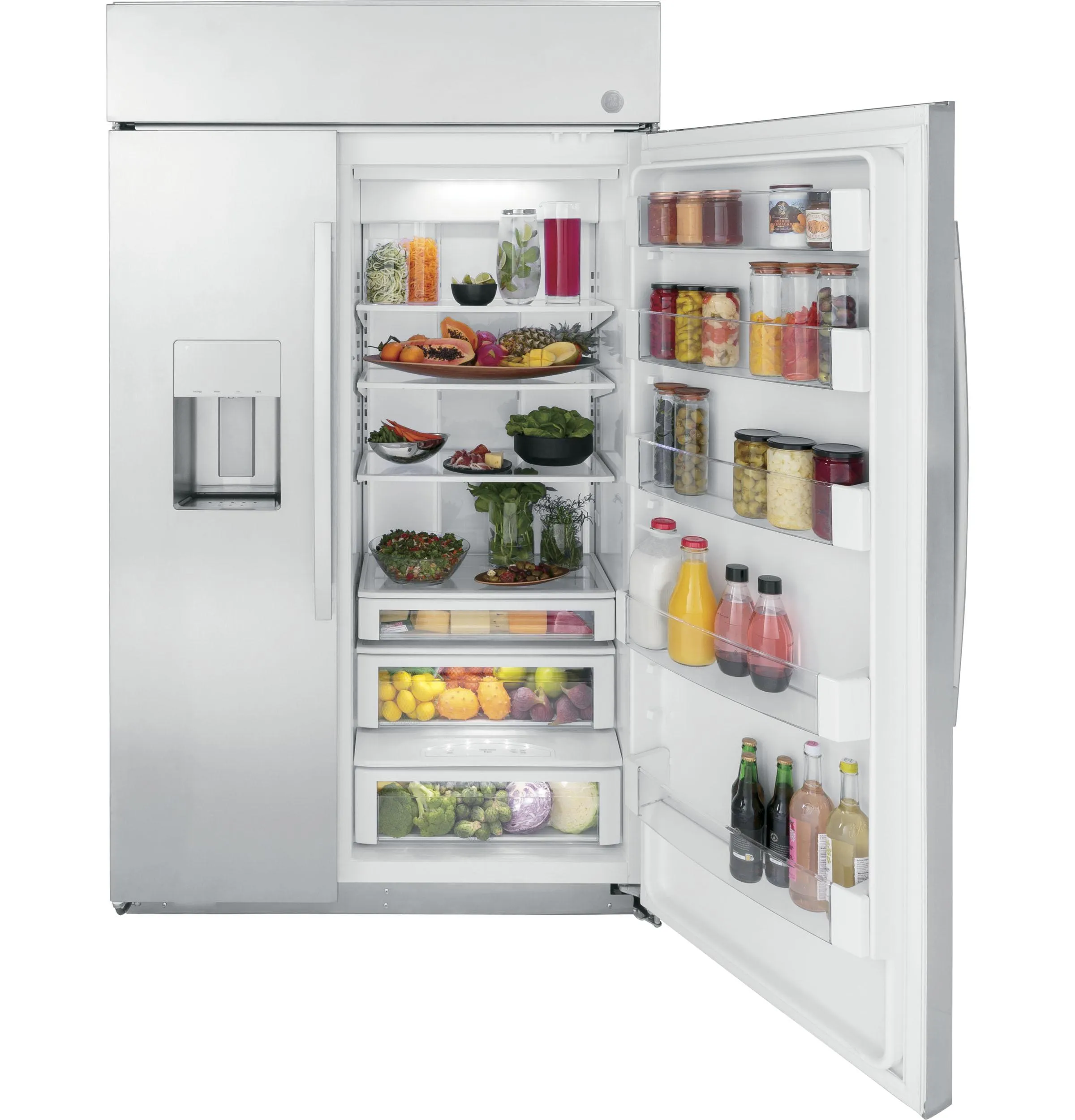 PSB48YSNSS GE Profile™ 48" Smart Built-In Side-by-Side Refrigerator with Dispenser