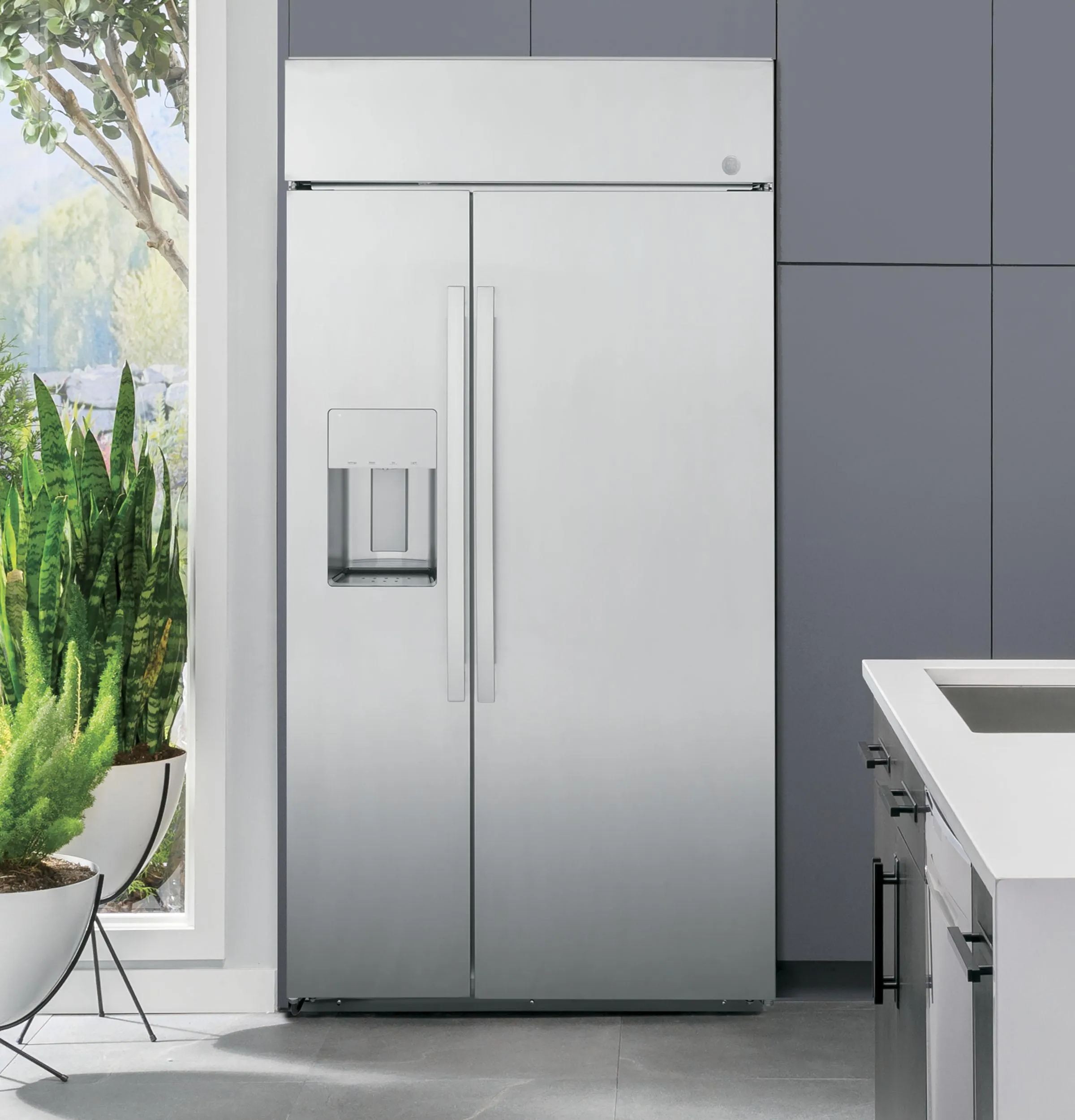 PSB48YSRSS GE Profile™ Series 48" Smart Built-In Side-by-Side Refrigerator with Dispenser
