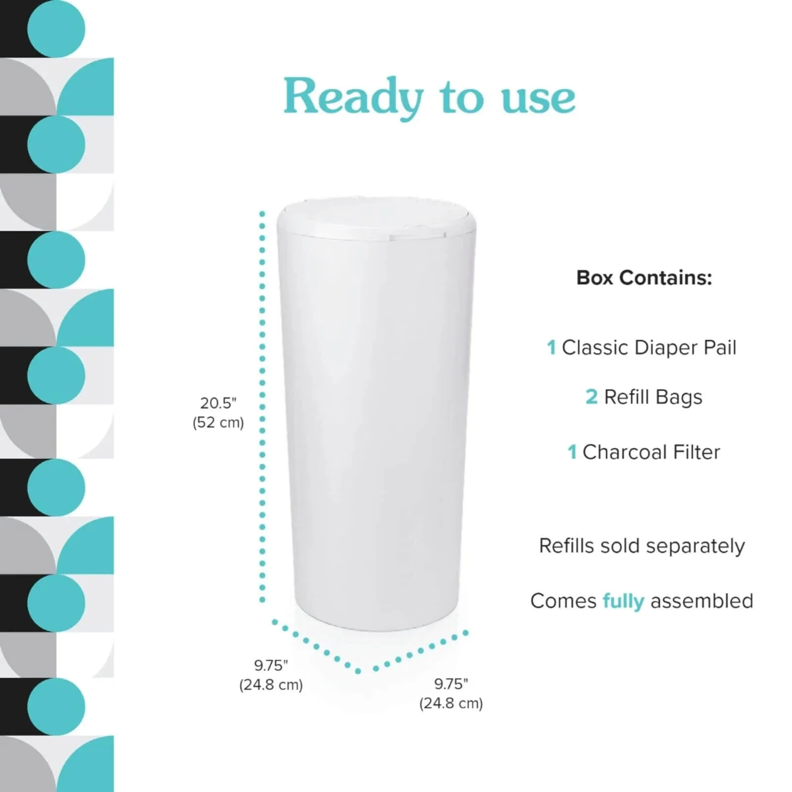 PurePail Classic Nappy Bin White