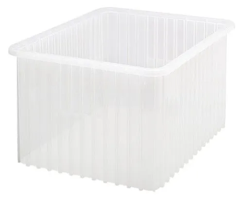 Quantum DG93120CL Clear-View Dividable Grid Containers, 17.5" x 22.5" x 12", Pack of 3