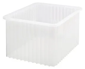 Quantum DG93120CL Clear-View Dividable Grid Containers, 17.5" x 22.5" x 12", Pack of 3
