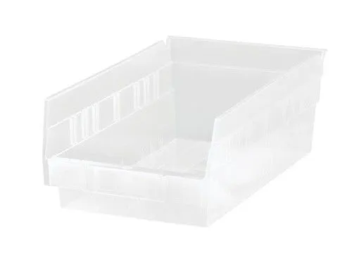 Quantum QSB102CL Economy Clear-View Shelf Bins, 6.63" x 11.63" x 4"