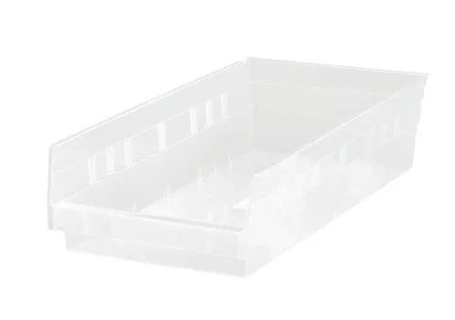 Quantum QSB104CL Economy Clear-View Shelf Bins, 6.63" x 17.88" x 4"