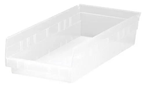 Quantum QSB108CL Economy Clear-View Shelf Bins, 8.38" x 17.88" x 4"