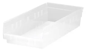 Quantum QSB108CL Economy Clear-View Shelf Bins, 8.38" x 17.88" x 4"