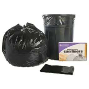 RECYCLED TRASH CAN LINERS, 40 X 48, BLACK-BROWN, BOX OF 100